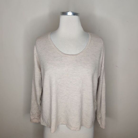 Naadam Beige Cashmere Sweater Boxy Quiet Luxury - Picture 1 of 7